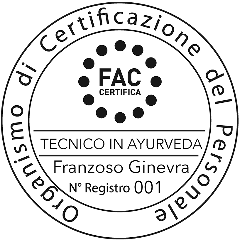 Marchio FAC Certifica di Tecnico Ayurveda di Ginevra Franzoso