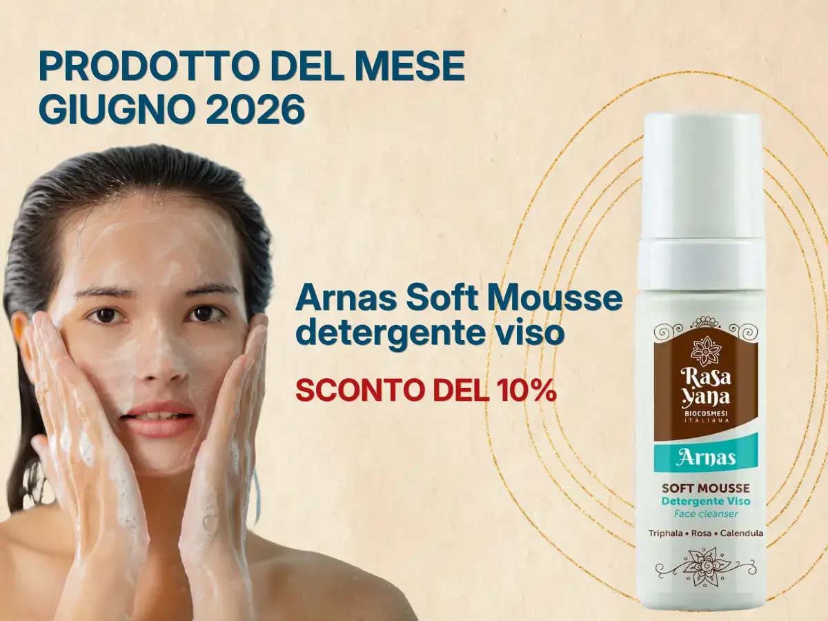 Arnas Soft Mousse detergente viso Rasayana – prodotto del mese giugno 2026 con sconto 10%