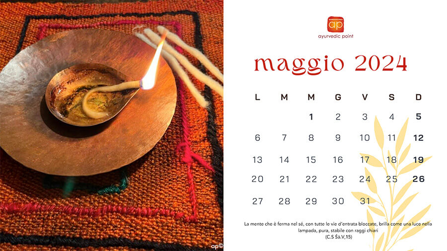 Calendario 2024 Ayurvedic Point© Scuola e Centro di Āyurveda, Milano