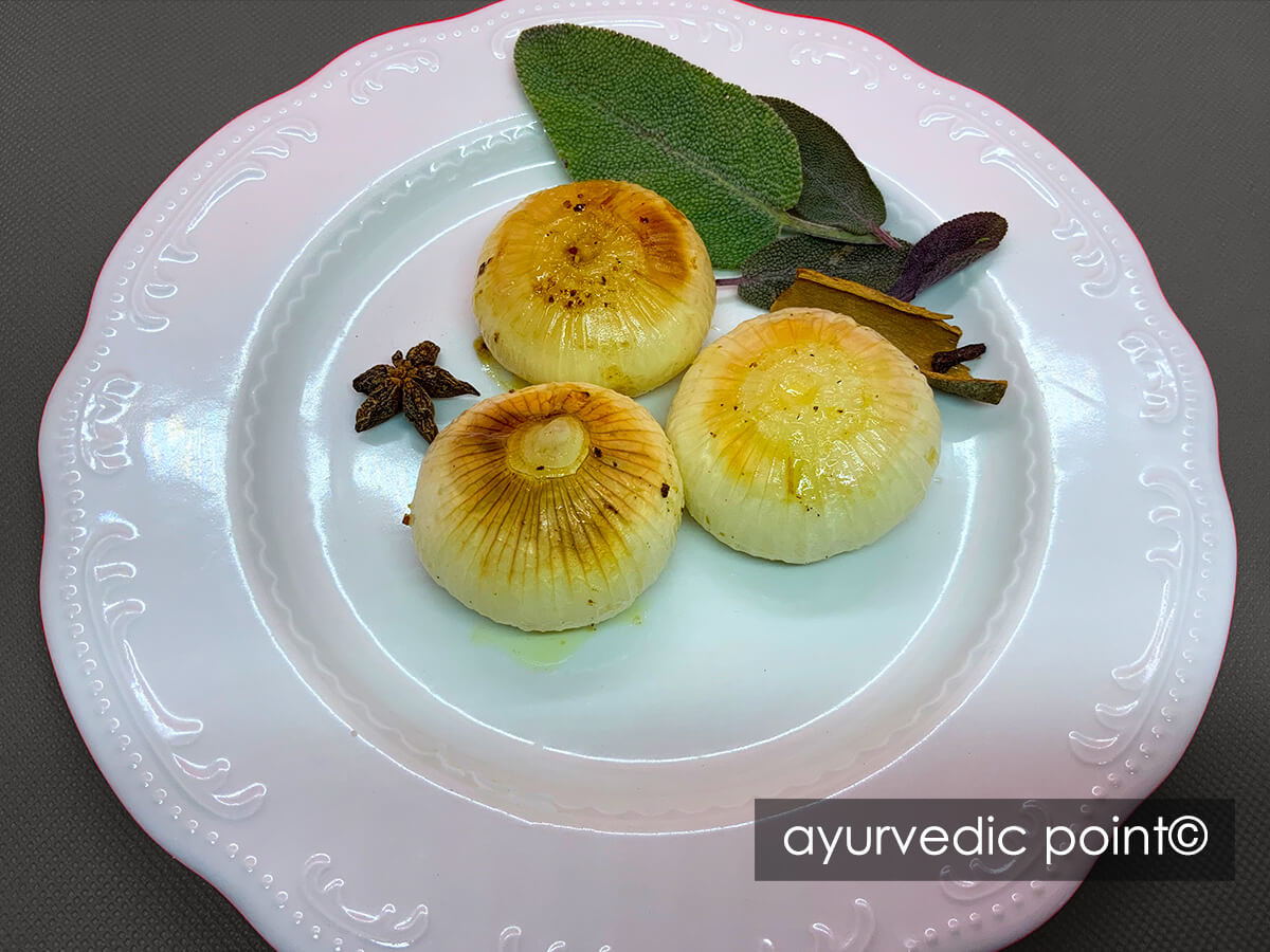Cipolline Speziate Al Forno - Ricetta Ayurvedica Vegetariana | Ayurvedic Point©, Milano