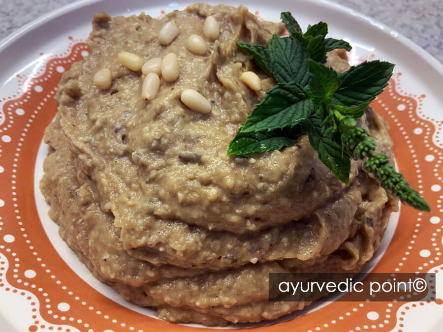 Crema di melanzane alla menta | Ricetta ayurvedica vegetariana - Ayurvedic Point©, Milano