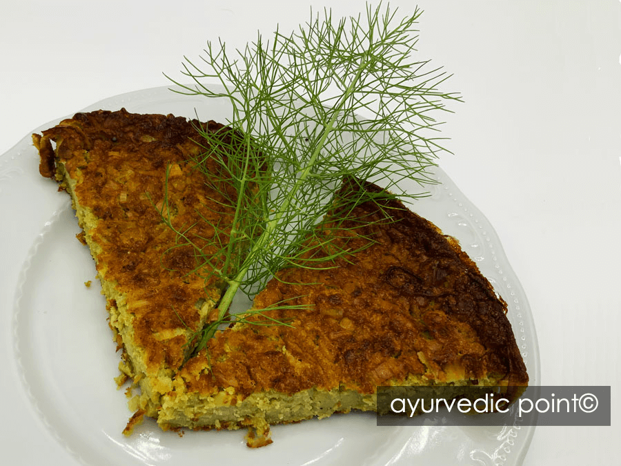 Farinata di piselli al cipollotto e finocchietto | Ricetta Ayurvedica Vegetariana - Ayurvedic Point©, Milano