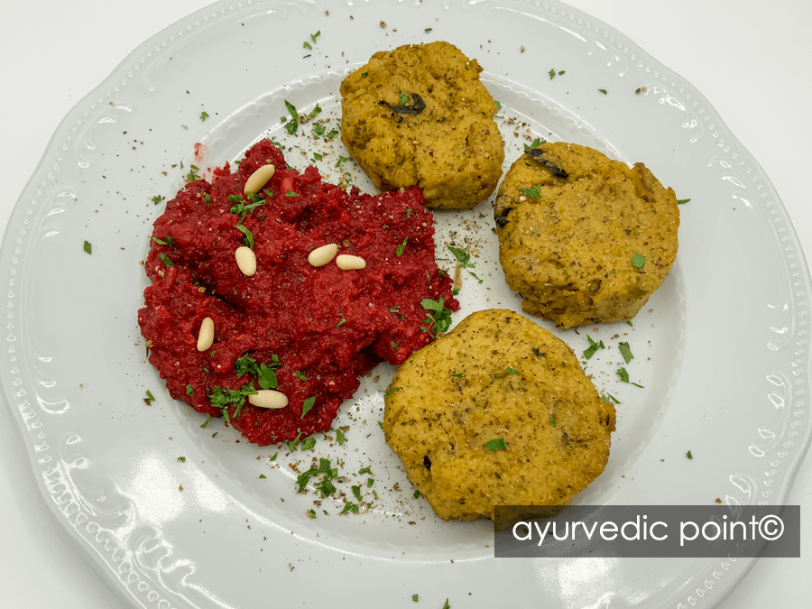 Polpette di broccoli e polenta con purea - Ricetta Ayurvedica Vegetariana Novembre | Ayurvedic Point©, Milano