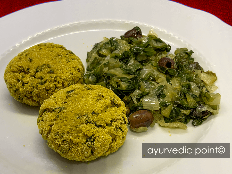 Polpette di miglio e cime di rapa - Ricetta Ayurvedica Vegetariana | Ayurvedic Point©