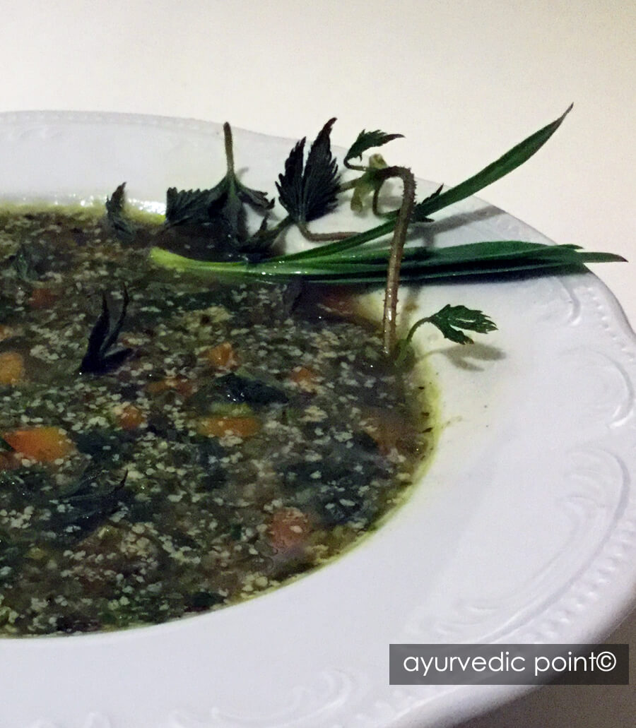 Verde di primavera ricetta ayurvedica vegetariana detox tridosha