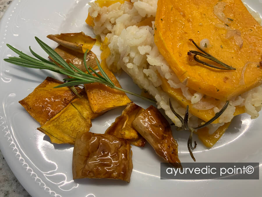 Riso con zucca al forno Ricetta ayurvedica Ayurvedic Point©, Milano