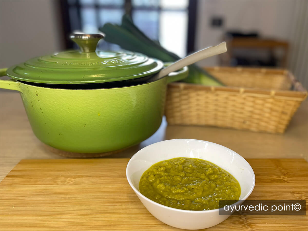 Purea di piselli e porro - Ricetta Ayurvedica | Ayurvedic Point©